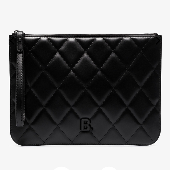 Balenciaga Black Touch Quilted Leather Clutch Bag - Picture 7 of 10